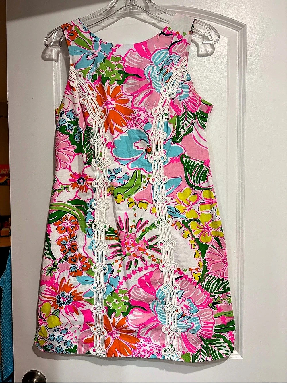 Lilly Pulitzer 20th Anniversary Collection Floral Mini Dress Pink Green Size 8